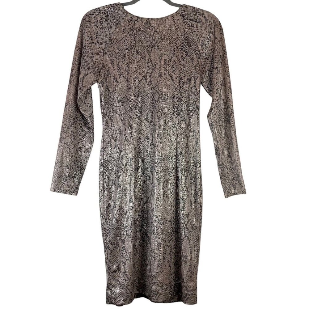 Vintage Dress Size 6 Long Sleeved Slim Fit Animal Print AJ Bari Womens